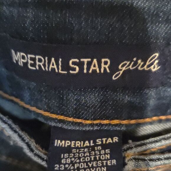 Imperial Girls Dark Blue Distressed Skinny Jeans - Picture 2 of 7